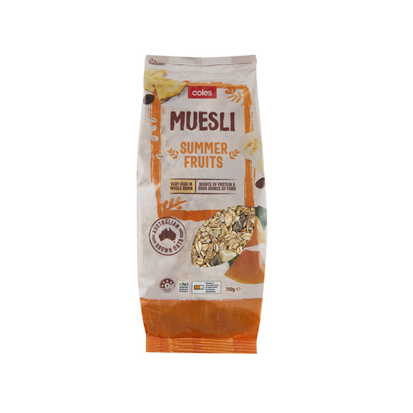 Coles Summer Fruits Muesli 750g Grocery Box