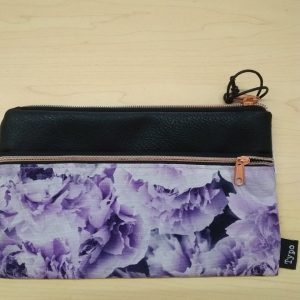 Typo archer pencil case -purple flower