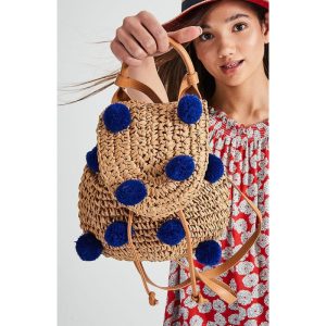 Pavement Backpack-Pom Pom Natural Straw